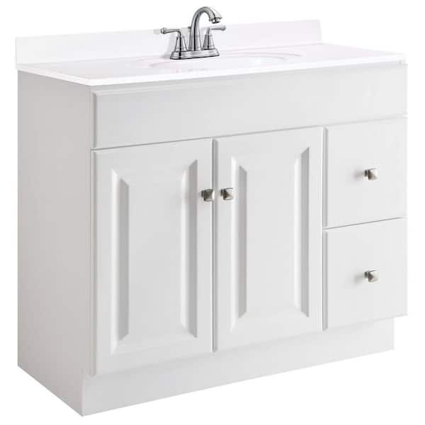 Design House Wyndham 36 in. W x 21 in. D Unassembled Bath Vanity Cabinet Only in White Semi-Gloss