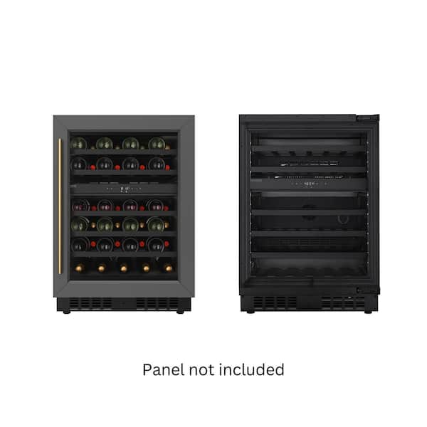 KoolMore Reserve 24 in. Under Counter Panel Ready Dual Zone Wine Cooler with Black Shelves and 45 Bottle Capacity