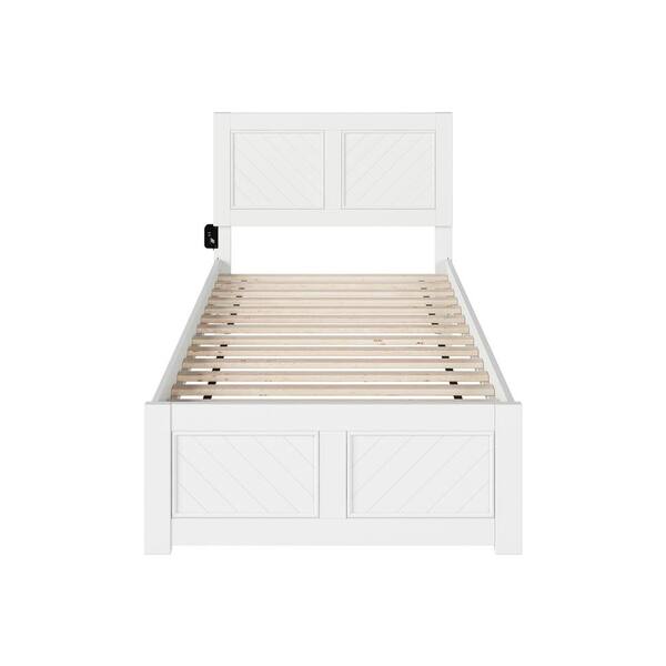 AFI Canyon White Solid Wood Frame Twin XL Size Platform Bed with ...