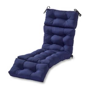 Solid Navy Outdoor Chaise Lounge Cushion