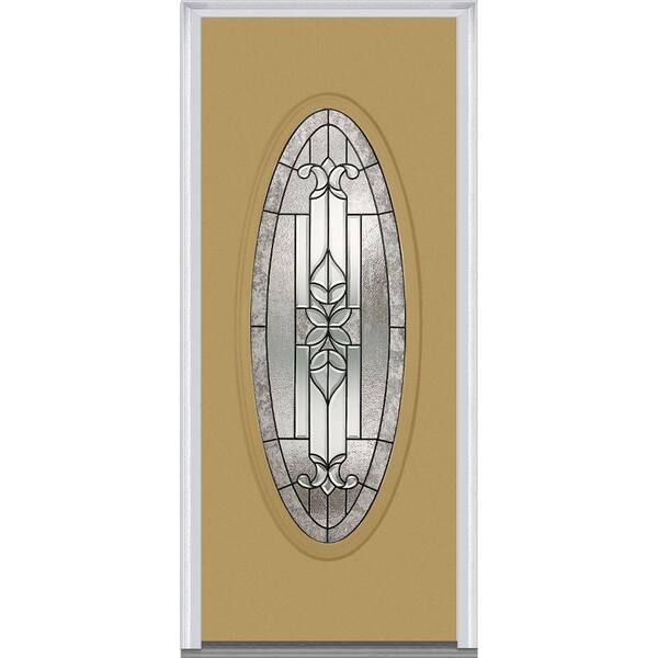 MMI Door 32 in. x 80 in. Cadence Right-Hand Inswing Oval Lite Decorative Painted Steel Prehung Front Door