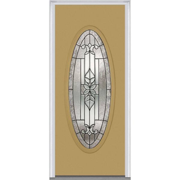 MMI Door 30 in. x 80 in. Cadence Left-Hand Inswing Oval Lite Decorative Painted Steel Prehung Front Door