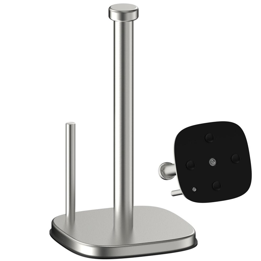 Countertop Mount Brushed Nickel Paper Towel Holder Stand with Weighted Suction Base One-Handed Operation price history on PriceWatchPro
