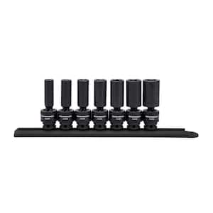 3/8 in. Drive 6-Point SAE Deep Universal Impact Socket Set (7-Piece)