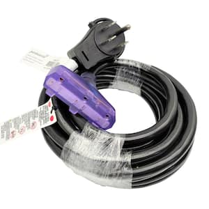 25 ft. 10/3 RV 50 Amp to 15 Amp Tri-Outlets Extension Cord NEMA 14-50P to(3) 5-15R Adapter Cord