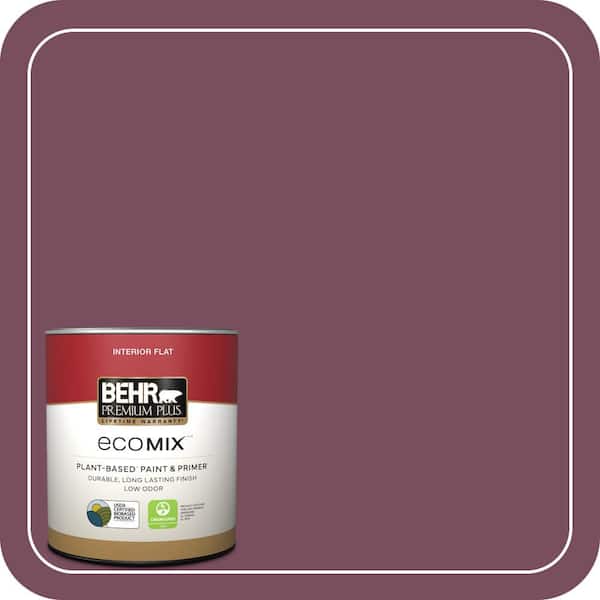 1 qt. #100D-7 Maroon Flat EcoMix Plant-Based Interior Paint & Primer