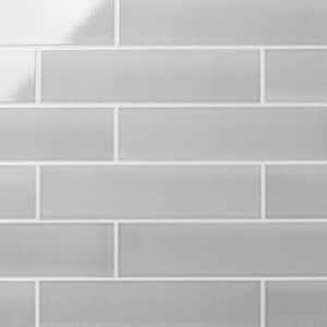 Colorwave Gray 4.43 in. x 17.62 in. Polished Crackled Ceramic Subway Wall Tile (10.35 Sq. Ft./Case)