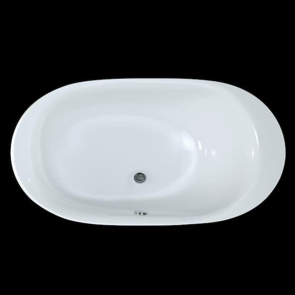 Logan 71 inches Center Drain Freestanding Bathtub in Glossy White Logan 71 inches Center Drain Freestanding Bathtub in Glossy White