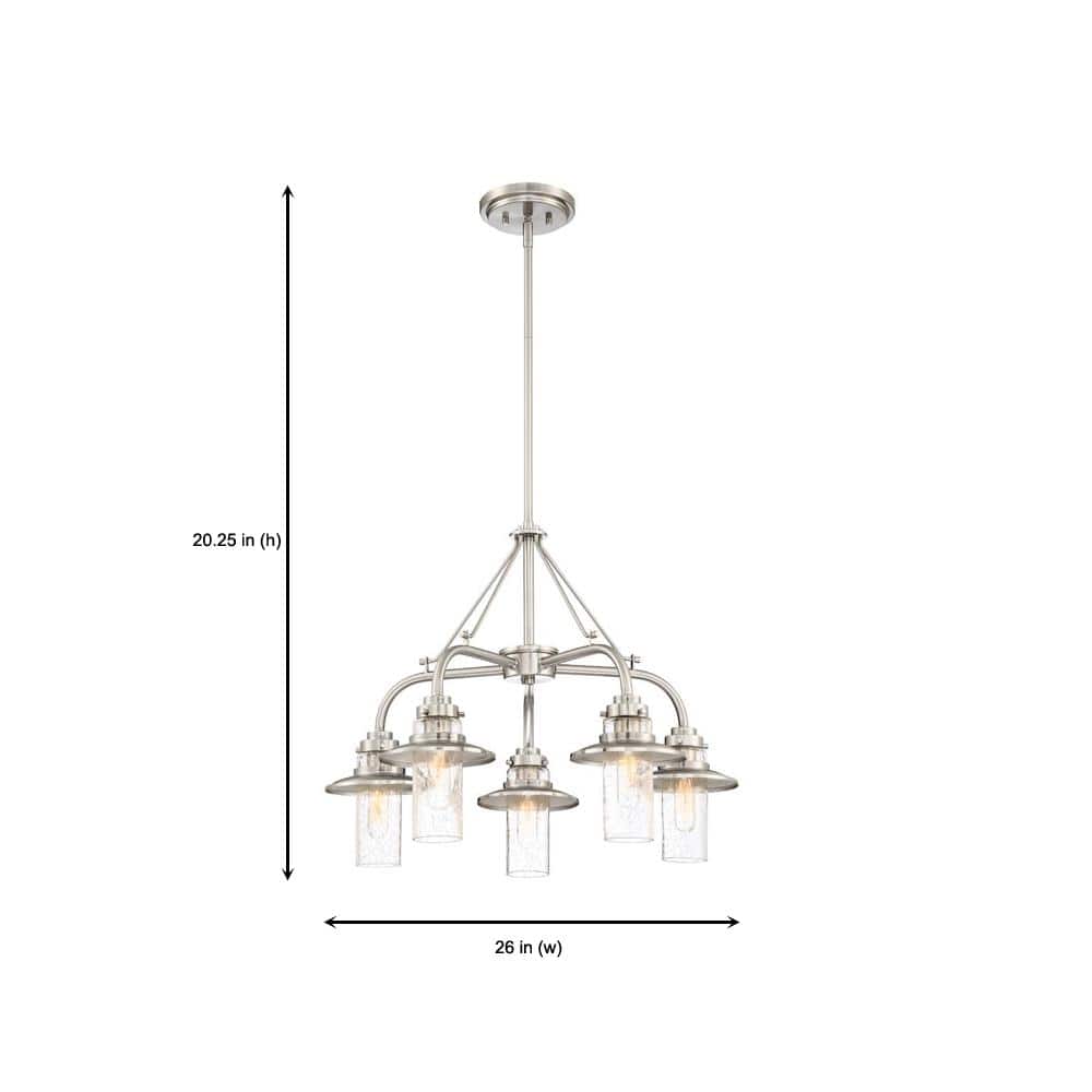Dover Satin Platinum 5-Light Farmhouse Chandelier