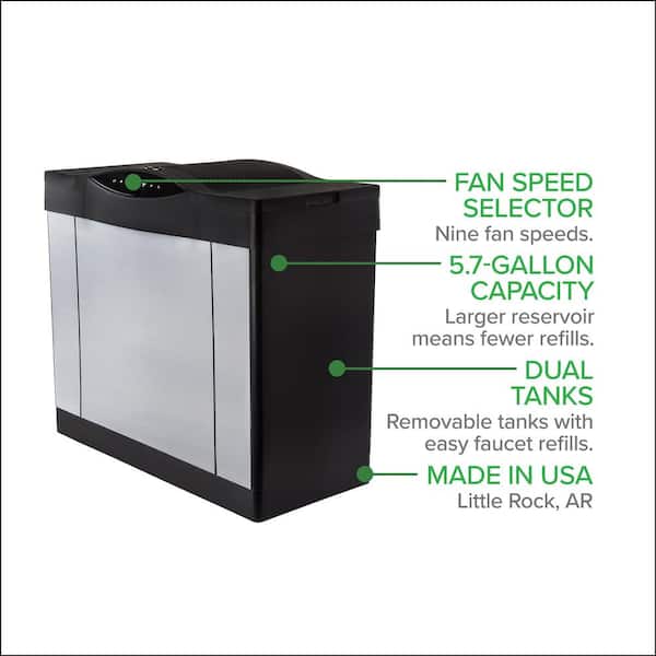 EXECUTIVE 5.7-gal. Cool Mist Evaporative Whole House Humidifier for 3,600 sq. ft., Brushed Nickel