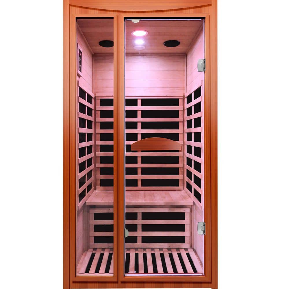 2-Person Sauna with Colorful Lights, Reading Lights and 2 Bluetooth Speakers