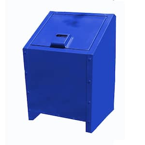 34 Gal. Metal Animal Proof Trash Can in Blue