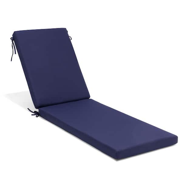 Pellebant 23 in. x 80 in. Replacement Outdoor Chaise Lounge Chair Cushion in Navy Blue