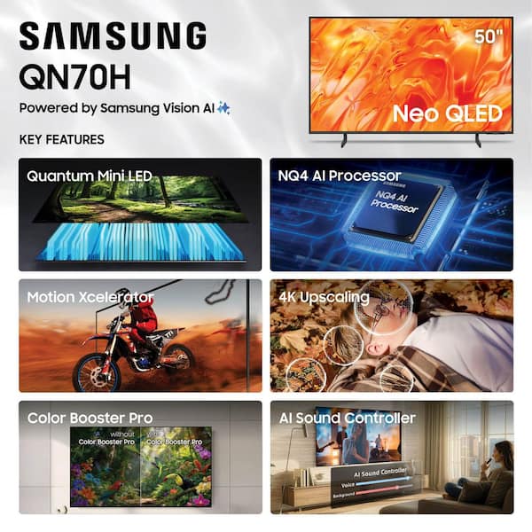 Samsung 50 in. Class QN70H Series Neo QLED Mini LED 4K UHD Vision