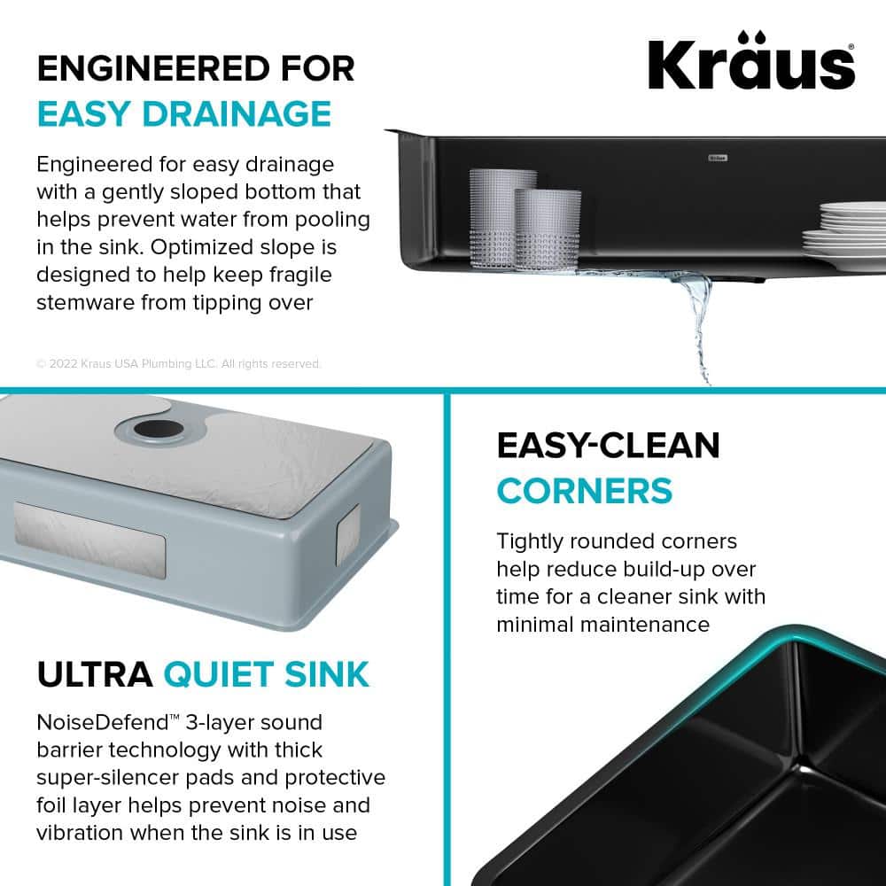 Glossy Black Porcelain Enameled Steel Undermount Kitchen Sink