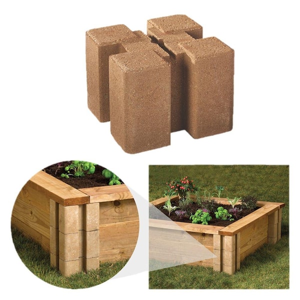 Tan Brown Planter Wall Block Pack, Wood For Raised Garden Bed Home Depot