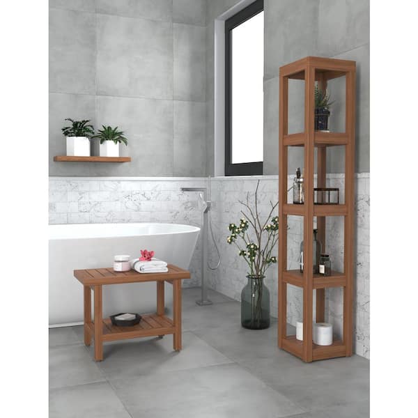 Cabinet Bathroom AquaTeak Patented Sula™ Square Three Tier Teak