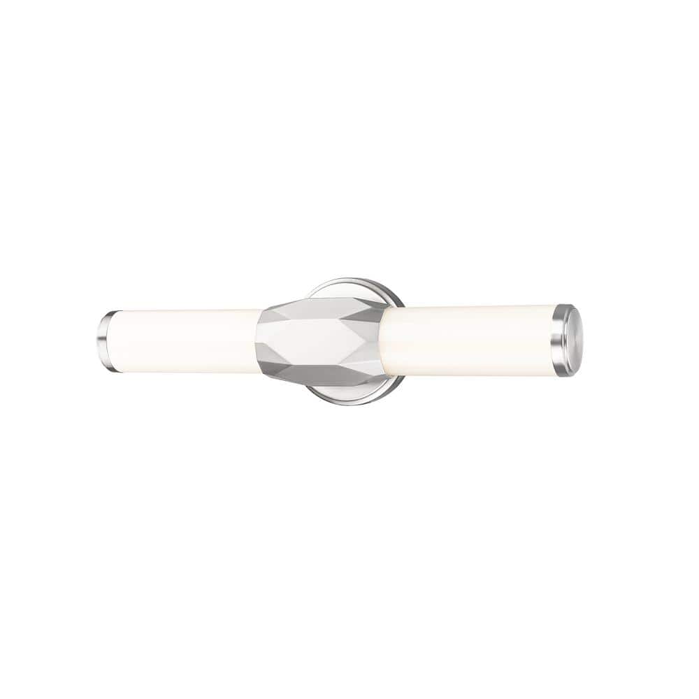 Cooper 18 in. 2-Light Brushed Nickel Integrated LED Vanity Light with Frost