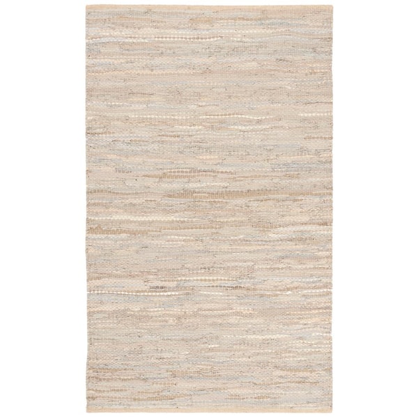 Vintage Leather Beige Doormat 2 ft. x 3 ft. Distressed Solid Area Rug