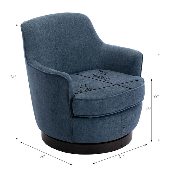 small blue swivel chair