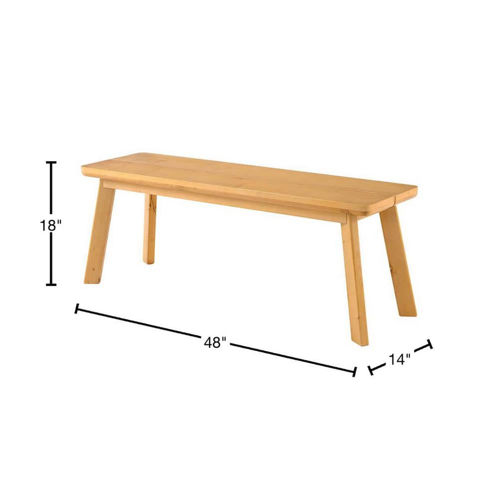 Shelburne Warm Natural 48" Birch and Maple Dining Bench