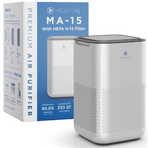 Air Purifier with H13 True HEPA Filter 330 sq. ft. Coverage 99.9% Removal to 0.1 Microns Silver (1-Pack)