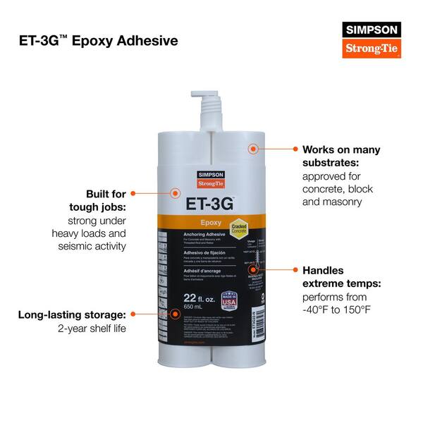 ET-3G 8.5 oz. Epoxy Adhesive Cartridge with Nozzle and Extension