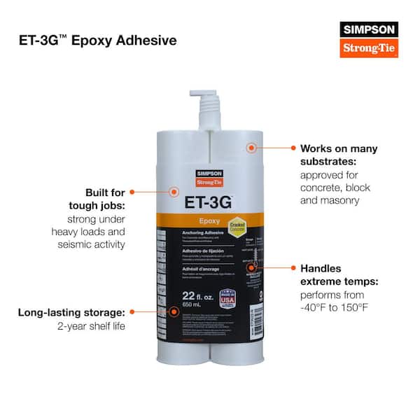 ET-3G 22 oz. Epoxy Adhesive Cartridge with Nozzle and Extension