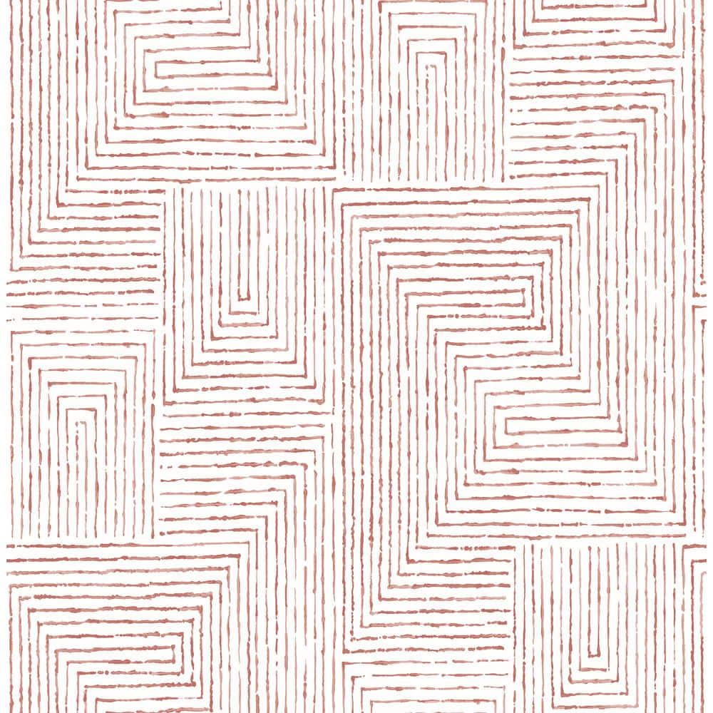 Merritt Red Geometric Non-Woven Washable Wallpaper