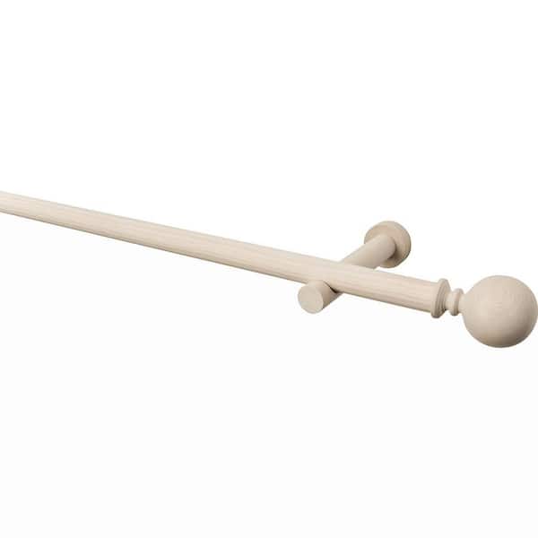 LTL Home Products 63 in. Single Curtain Rod in Classic White finish with Finial