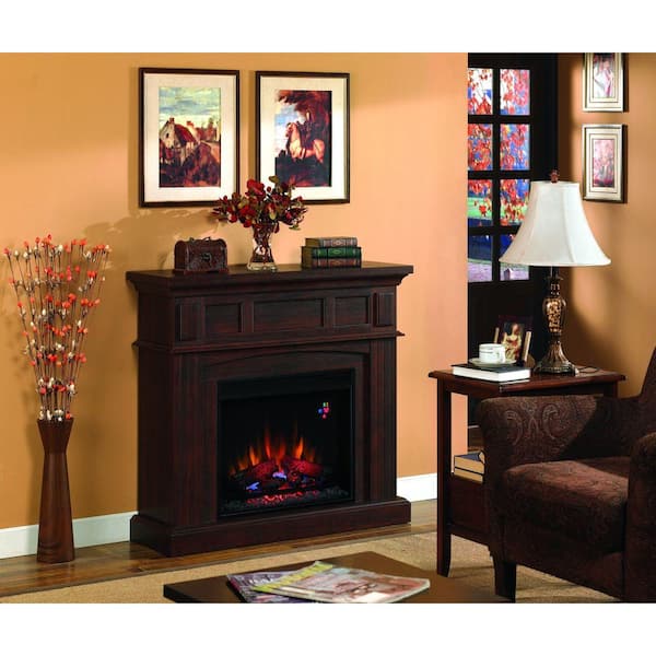 Hampton Bay 41 in. Electric Fireplace in Cherry-DISCONTINUED