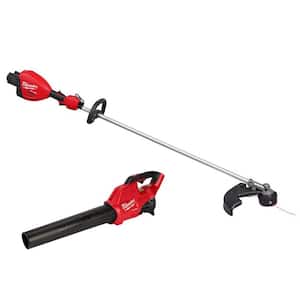 M18 FUEL 18V Brushless Cordless 17 in. Dual Battery Straight Shaft String Trimmer with M18 FUEL Blower (2-Tool)