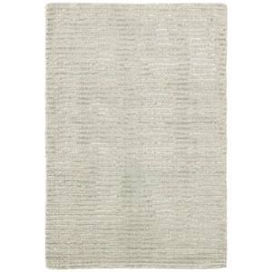 DASH & ALBERT Cut Stripe Hand Knotted Viscose/Wool Ivory 3 ft. x 5 ft ...