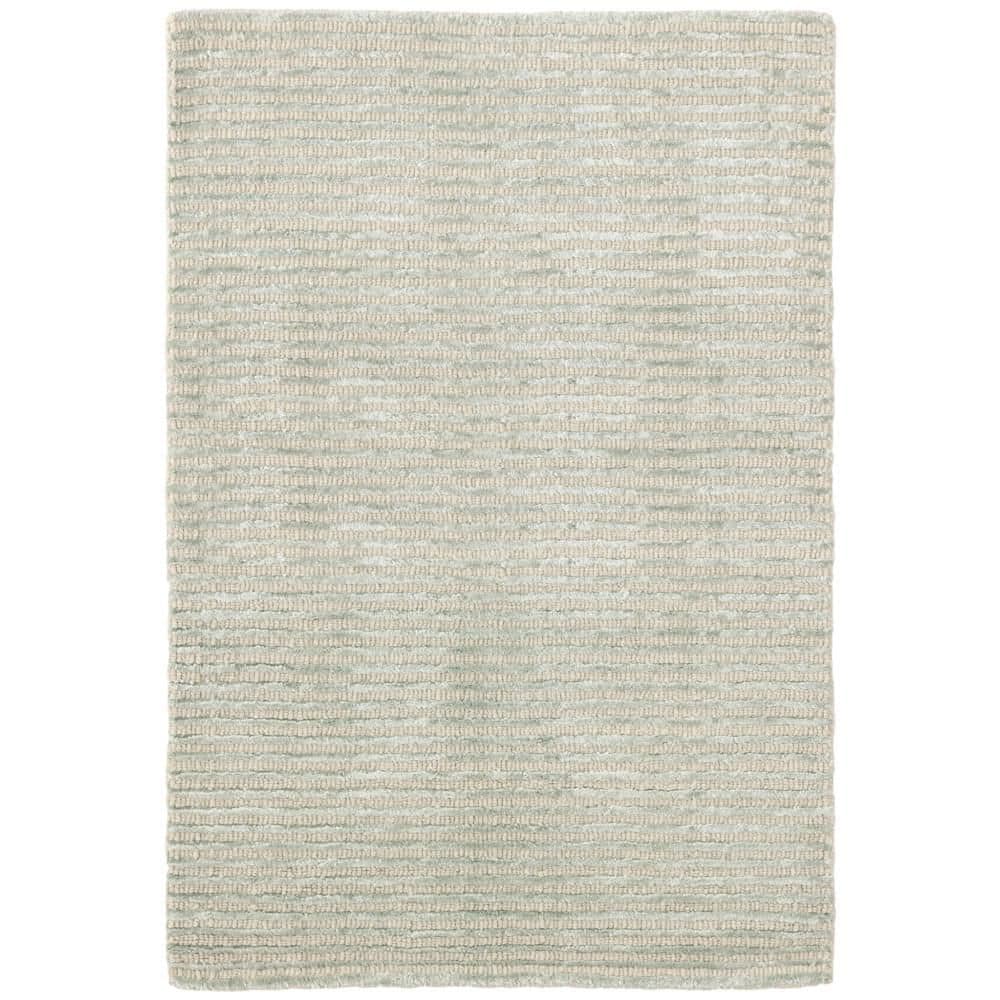 Cut Stripe Hand Knotted Viscose/Wool Ocean 9 ft. x 12 ft. Indoor Area Rug price history on PriceWatchPro