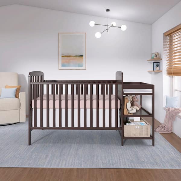 Anna Chocolate Chip 4 in 1 Full Size Crib and Changing Table Combo