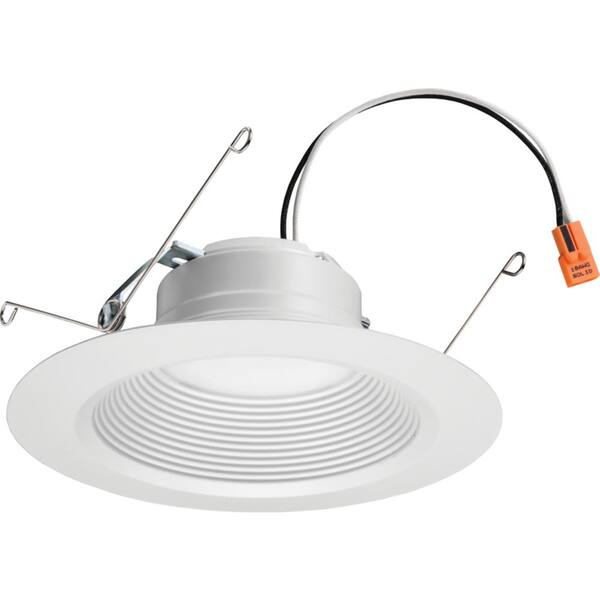 Lithonia Lighting Contractor Select E-Series 5/6 in. 2700K Warm White Integrated 750 Lumen LED Recessed Retrofit Baffle Trim