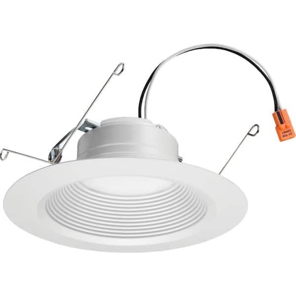 Lithonia Lighting Contractor Select E-Series 5/6 in. 3000K Soft White Integrated 835 Lumen LED Recessed Retrofit Baffle Trim