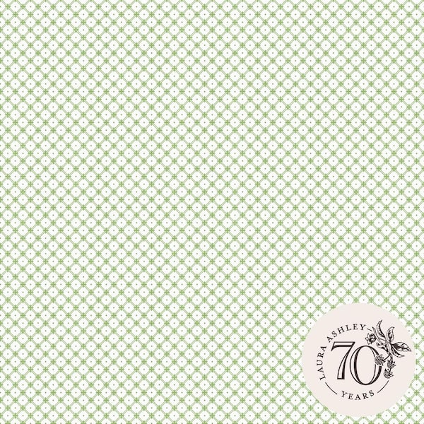 Laura Ashley Wickerwork Leaf Green Removable Wallpaper Sample