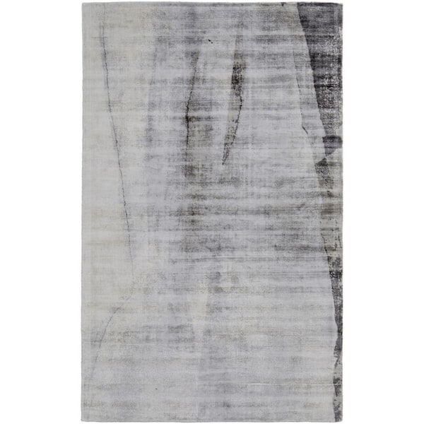 8 ft. x 10 ft. Gray and Ivory Abstract Area Rug