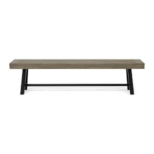 Black Acacia Wood Outdoor Bench with Versatile Style