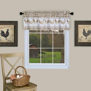 Barnyard 14 in. L Polyester Window Curtain Valance in Taupe