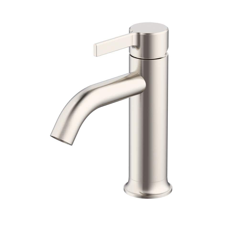 Brushed Nickel Single-Handle High Arc Bathroom Faucet