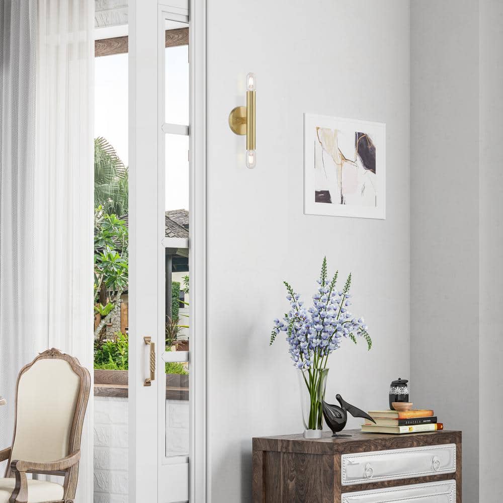 Copenhagen Mid-Century Modern 2-Light Brass Sconce