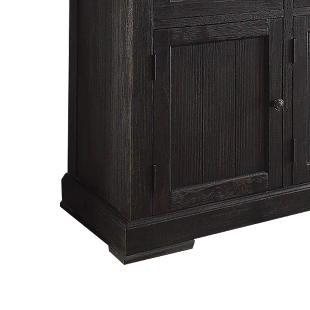 Nolan 58'' Weathered Black and White Marble Sideboard