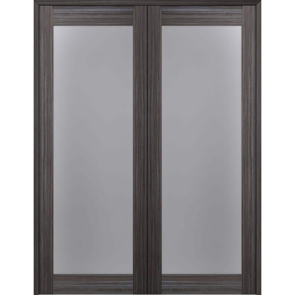 Paola 207 72 in.x 84 in. Both Active Full Lite Frosted Glass Gray Oak Finished Wood Composite Double Prehung French Door price history on PriceWatchPro