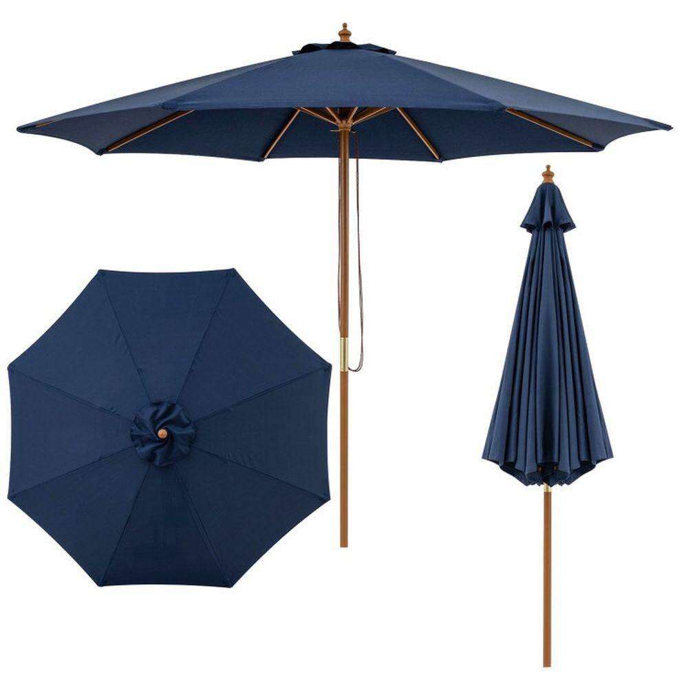 "9 ft. Bamboo Patio Umbrella in Navy, 8 Bamboo Laminated Ribs, Double-Tier Vented Canopy, 1.5"" Pole" price history on PriceWatchPro