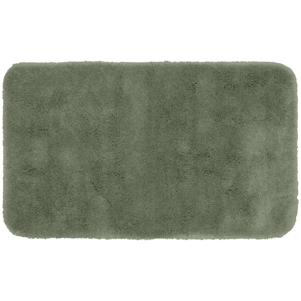 Deep Fern Ultra Plush Nylon Bath Rug with Skid-Resistant Backing