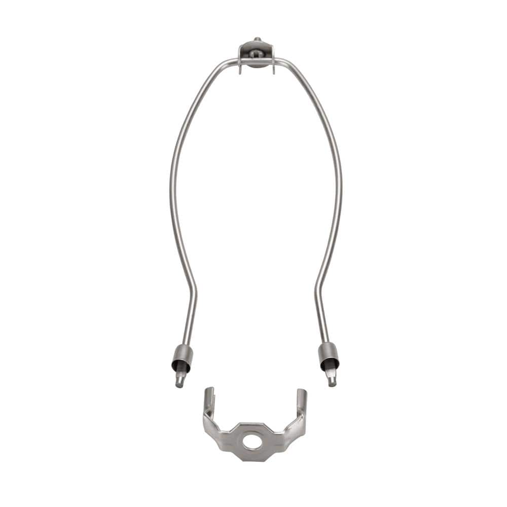 12" Satin Nickel Detachable Lamp Harp with Saddle