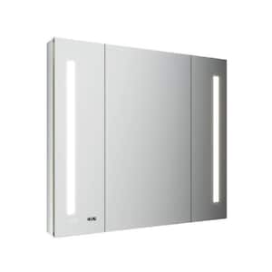 Tiempo 40 in. W x 36 in. H Rectangular Aluminum Medicine Cabinet with Mirror - LED Lighting, Defogger, USB Outlet