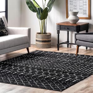 Blythe 4 ft. x 6 ft. Black and White Moroccan Indoor Area Rug